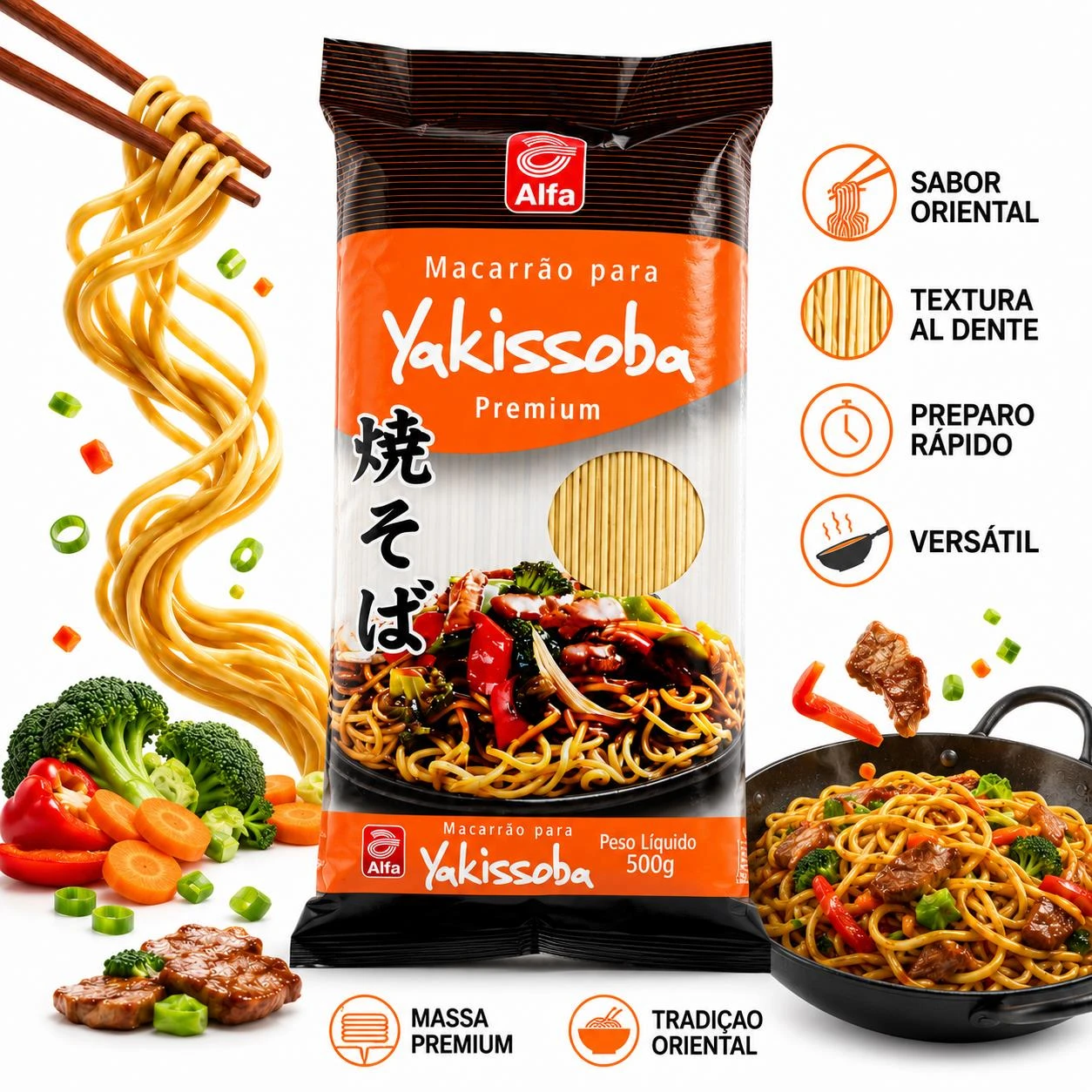 MACARRAO YAKISSOBA ALFA PREMIUM FINO 500G