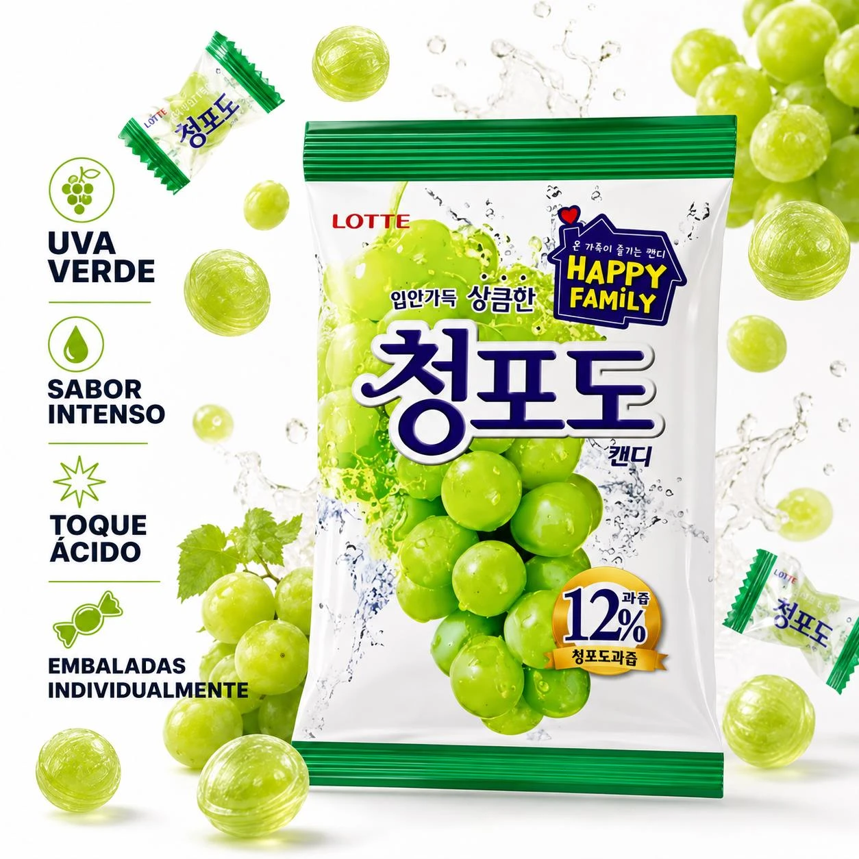 BALA LOTTE UVA VERDE 153G COREIA