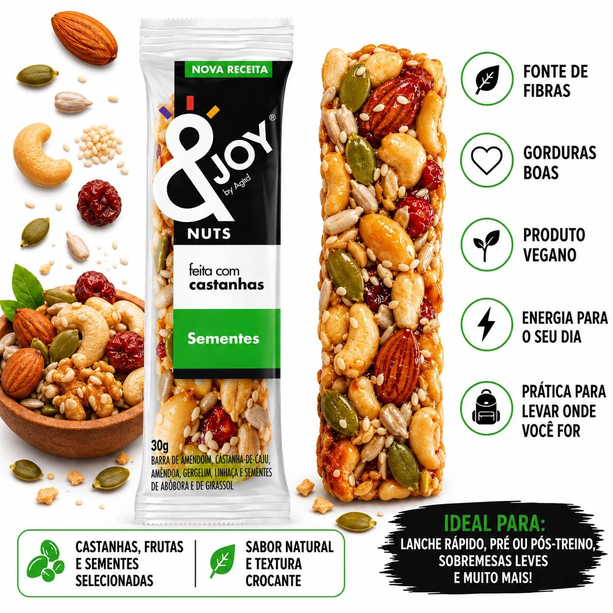 BARRA MIXED NUTS &JOY SEMENTES 30G