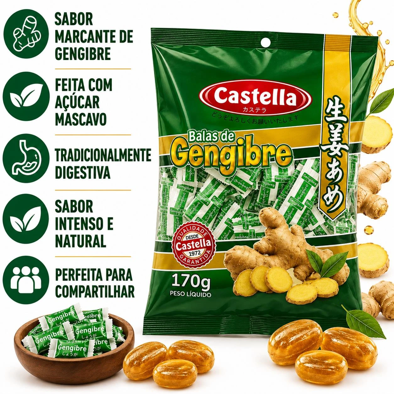 BALA CASTELLA GENGIBRE 170G