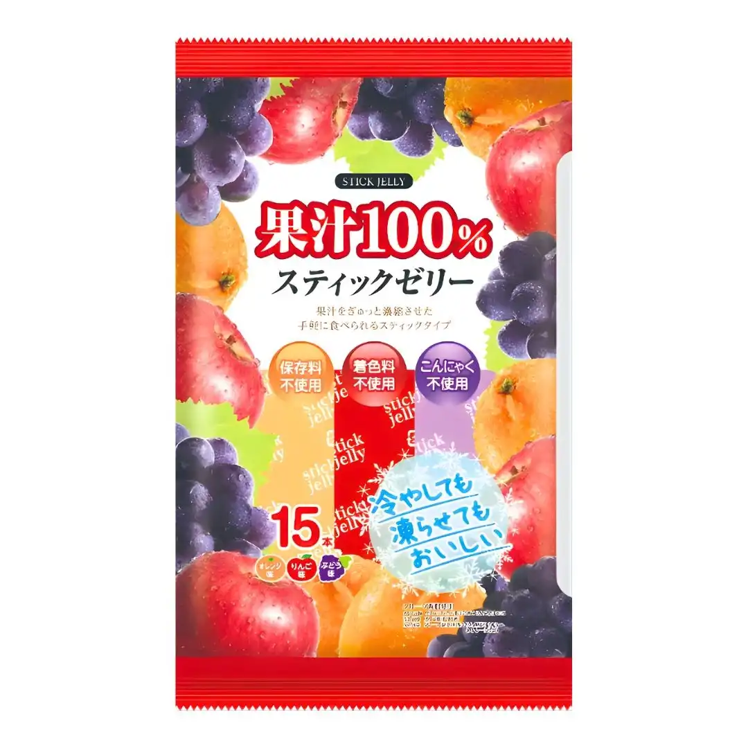 GELATINA FRUTAS EM CANUDO RIBON STICK JELLY 15UN 245G JAPAO