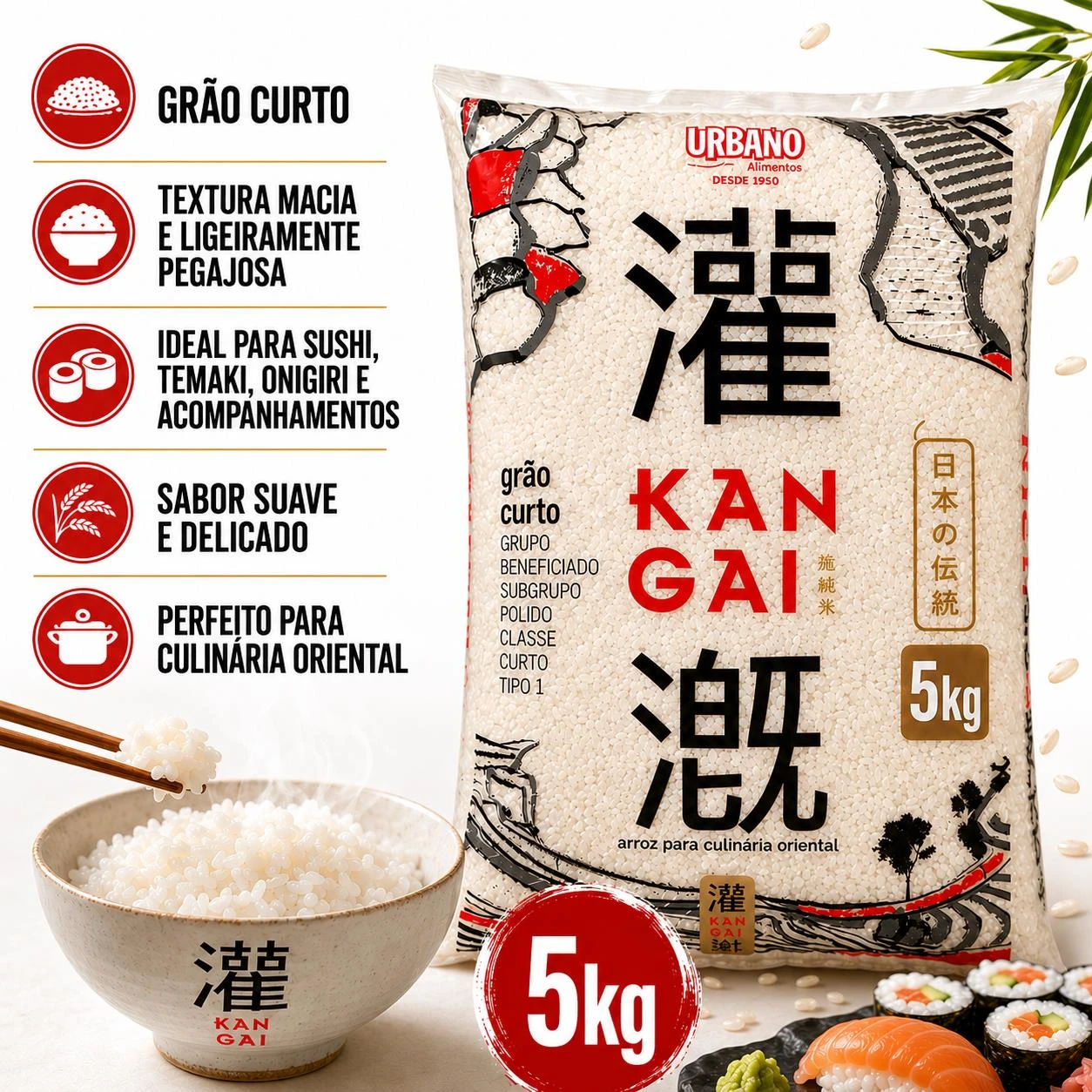 ARROZ ORIENTAL KANGAI GRAO CURTO 5KG