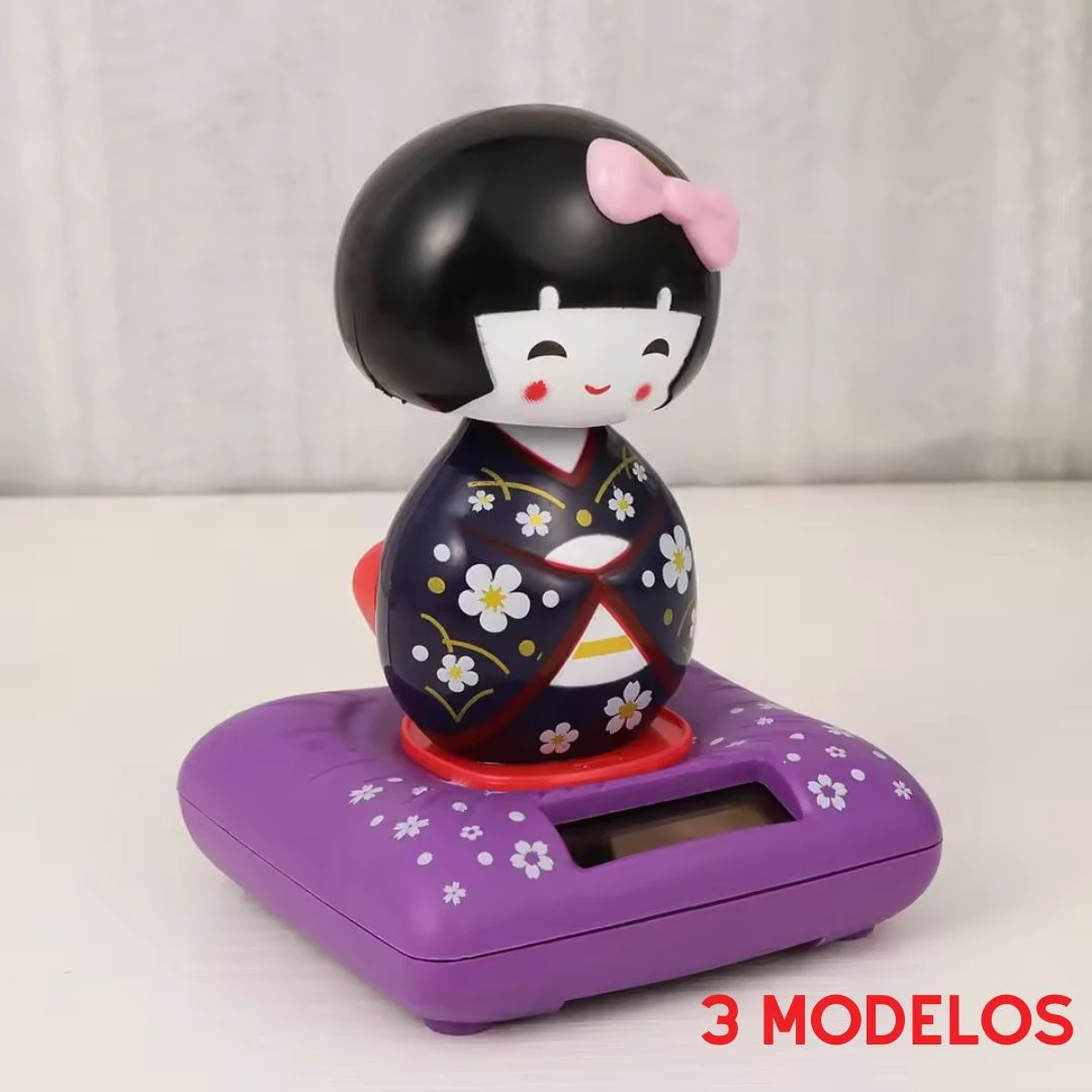 ENFEITE SOLAR GUEIXA KOKESHI PLASTICO 8CM AP7325-4 CHINA
