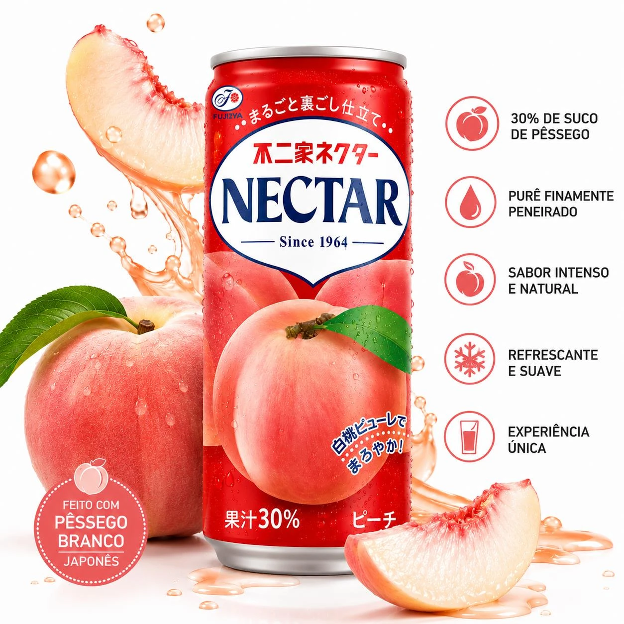 BEBIDA NECTAR PEACH FUJIYA PESSEGO 238ML JAPAO