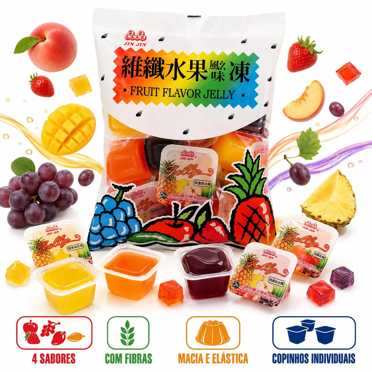 GELATINA JIN JIN FIBRAS FRUTAS SORTIDAS 500G COPINHO TAIWAN