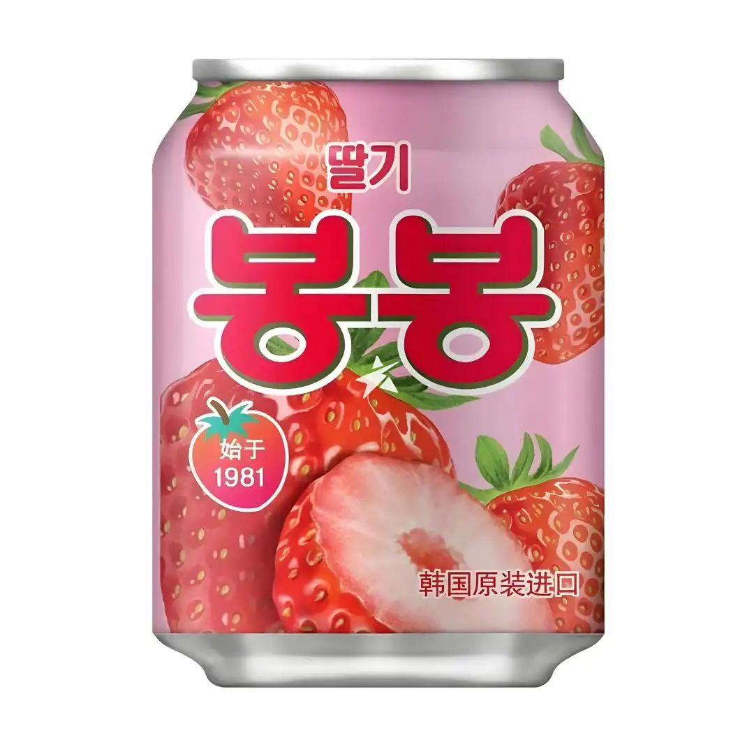SUCO HAITAI BONBON MORANGO COM PEDACOS DA FRUTA 238ML COREA