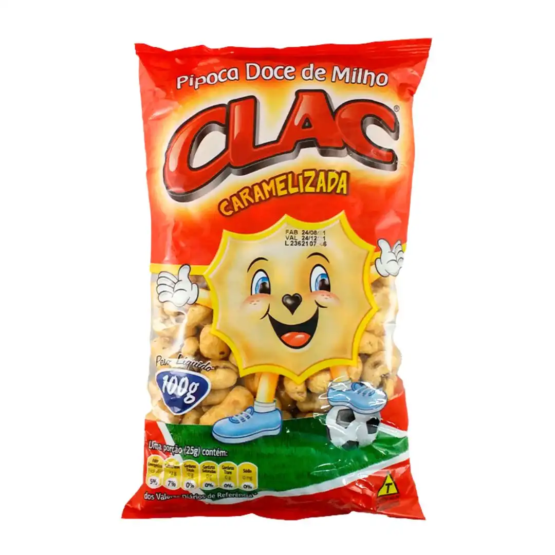 PIPOCA DE MILHO DOCE CLAC CARAMELIZADA 100G