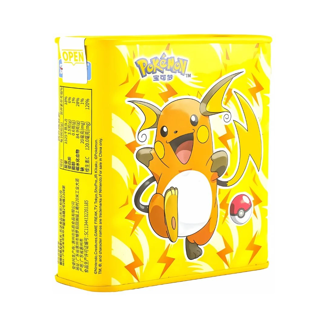 BALA GOMA LATA POKEMON PIKACHU LIMAO E MORANGO 95G CHINA