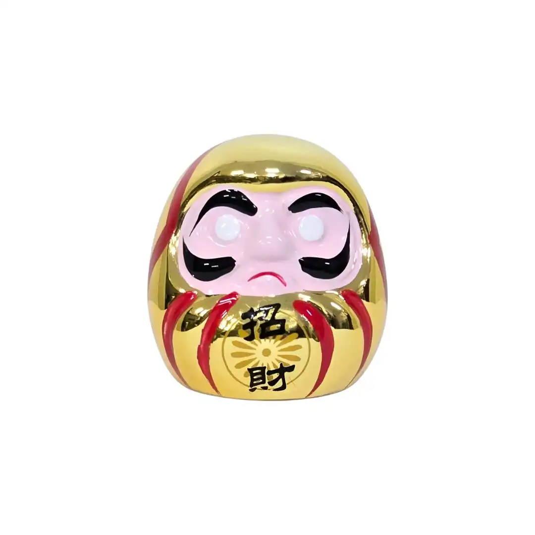 DARUMA PORCELANA PEQUENO DOURADO 5CM MDRM-01-D CHINA