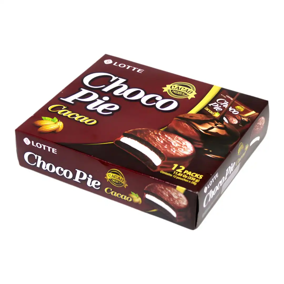 ALFAJOR CHOCO PIE LOTTE CACAU 336G 12UN COREIA