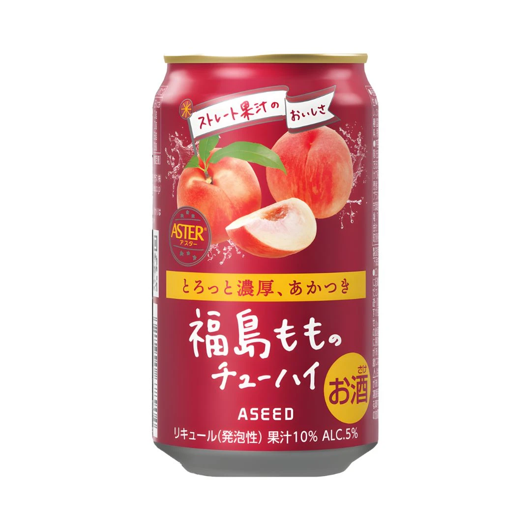 BEBIDA CHU-HI ASEED FUKUSHIMA MOMO PESSEGO 350ML JAPAO