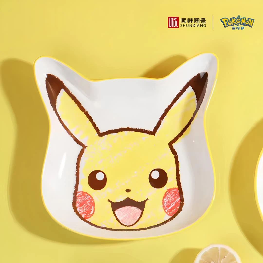 POKEMON PIKACHU PRATO FACE PORCELANA SHUNXIANG 25,6CM CHINA