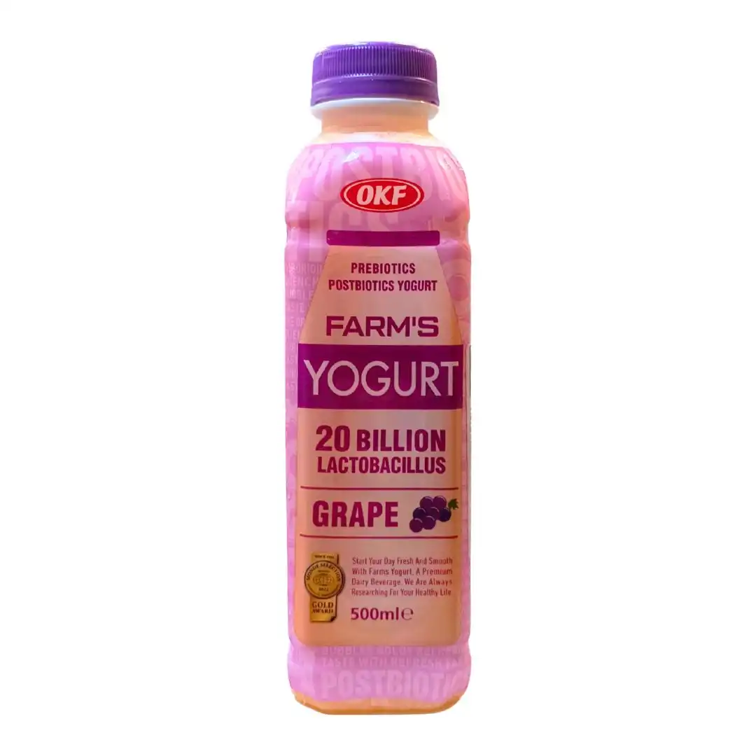 BEBIDA OKF FARMS YOGURT GRAPE PREBIOTICO UVA 500ML COREIA
