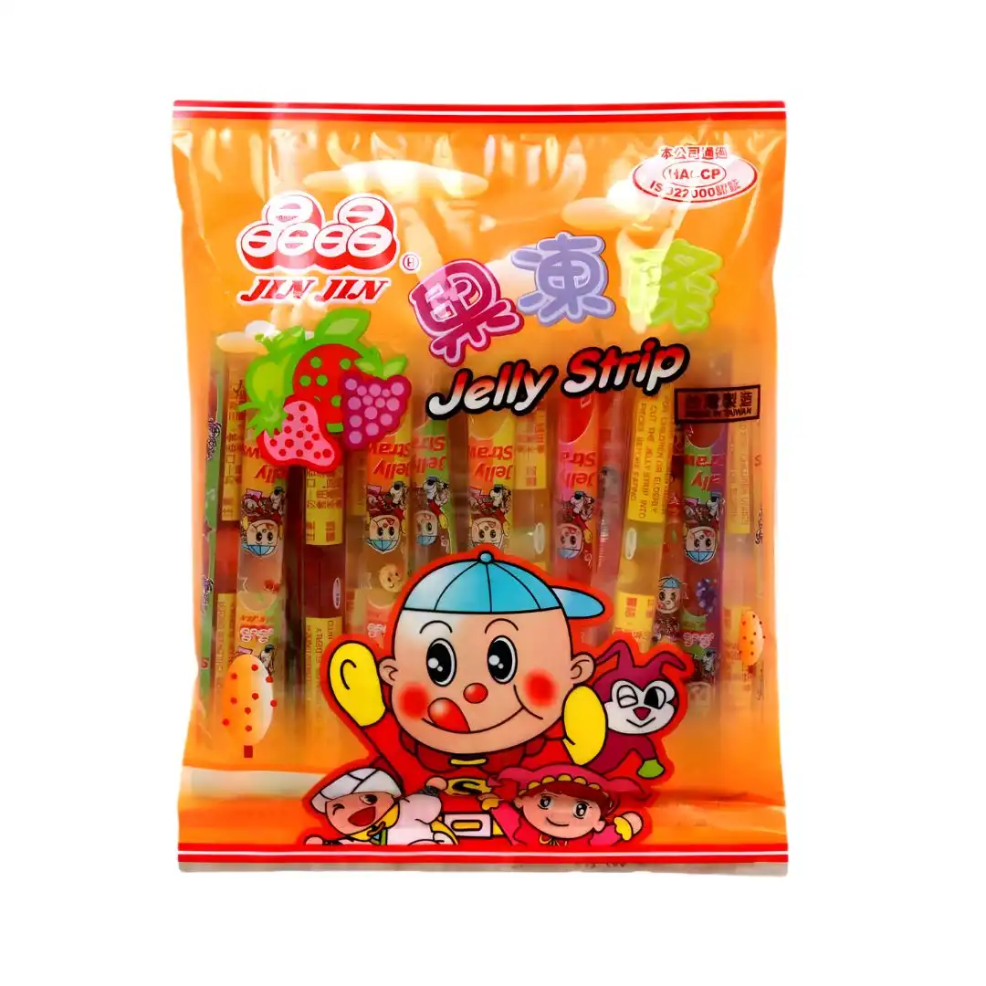 GELATINA JIN JIN JELLY STRIP EM TIRAS FRUTAS MISTAS 470G