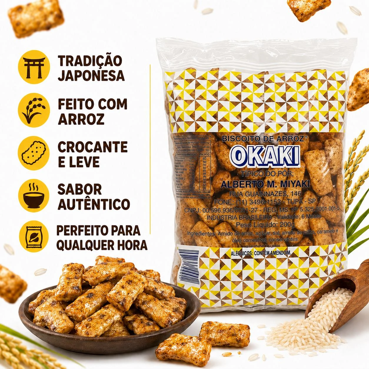 BISCOITO  DE ARROZ OKAKI MIYAKI 200G