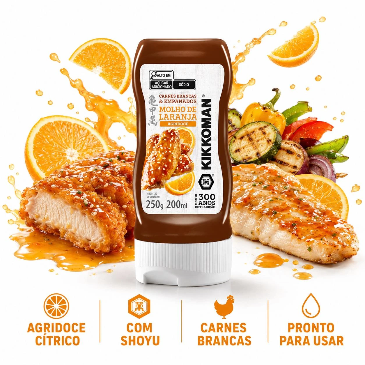 MOLHO DE LARANJA KIKKOMAN CARNES BRANCAS E EMPANADOS 250G