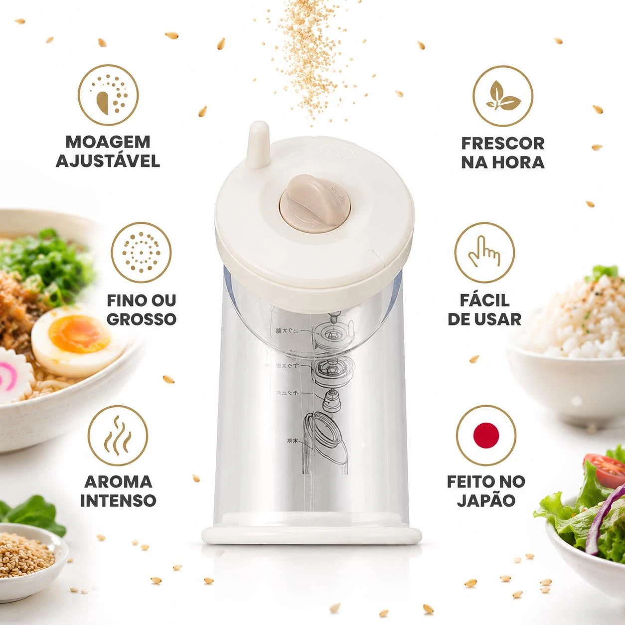 MOEDOR DE GERGELIM KAI KITCHEN PLASTICO 1UN JAPAO