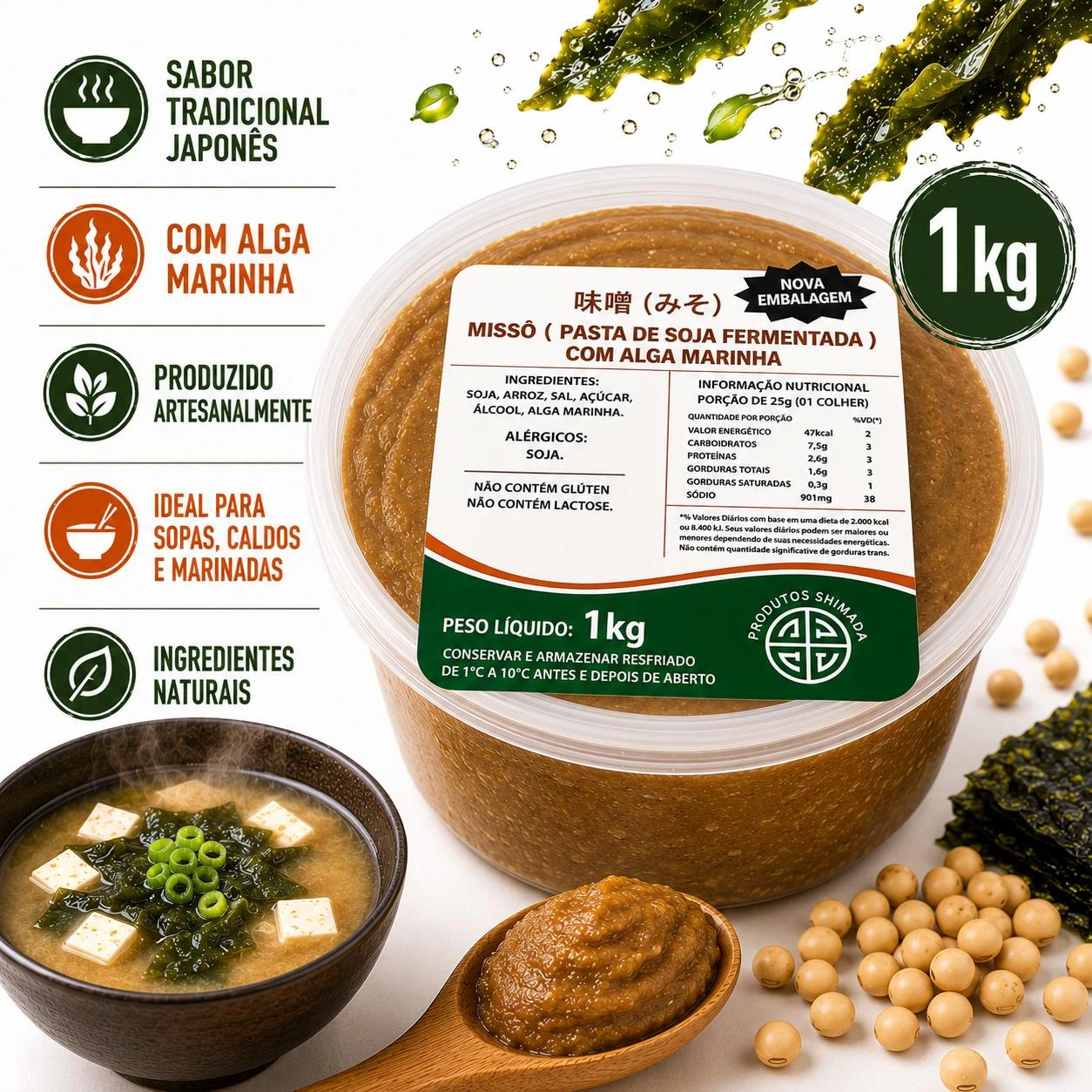 MISSO SHIMADA CASEIRO COM ALGA MARINHA 1KG