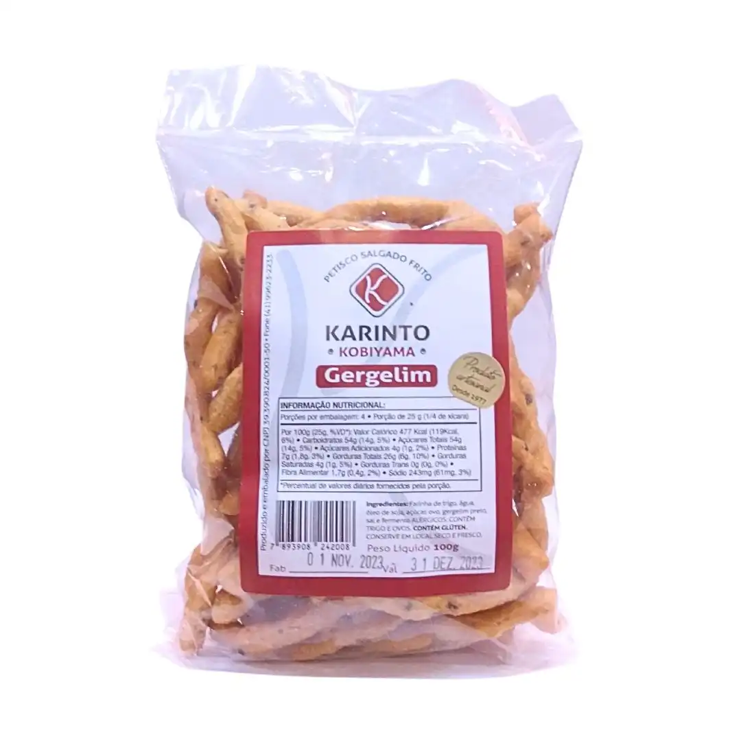 SALGADINHO KARINTO KOBIYAMA GERGELIM 100G SALGADO