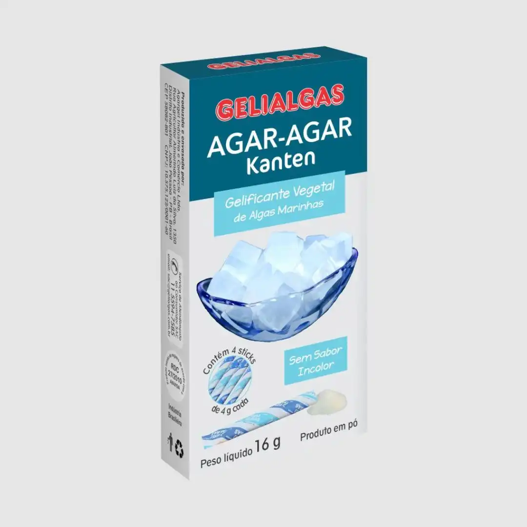 GELATINA DE ALGA MARINHA AGAR AGAR KANTEN GELIALGAS 16G 4UN