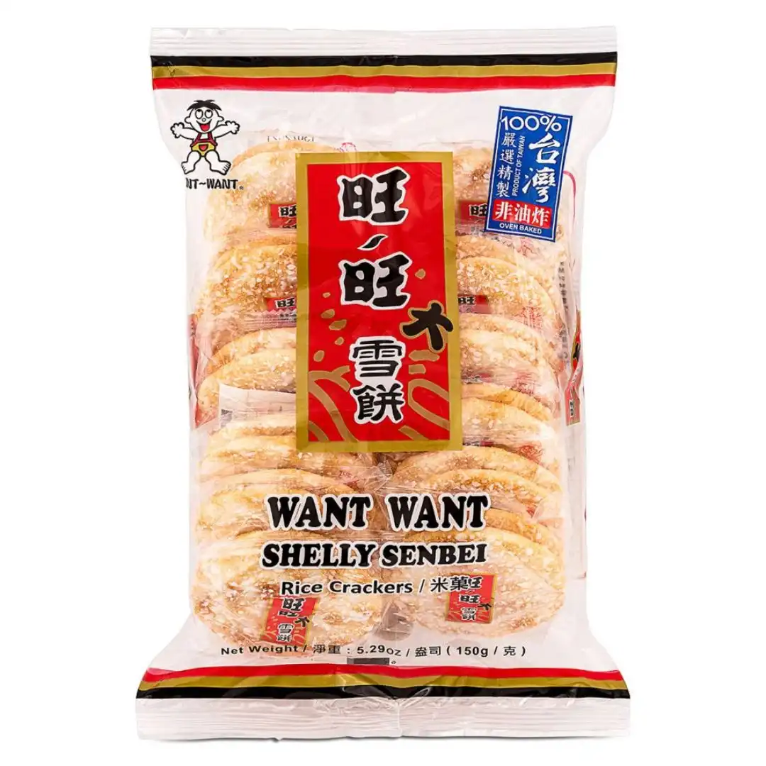 BISCOITO DE ARROZ SEMBEI WANT WANT SHELLY DOCE 150G TAIWAN