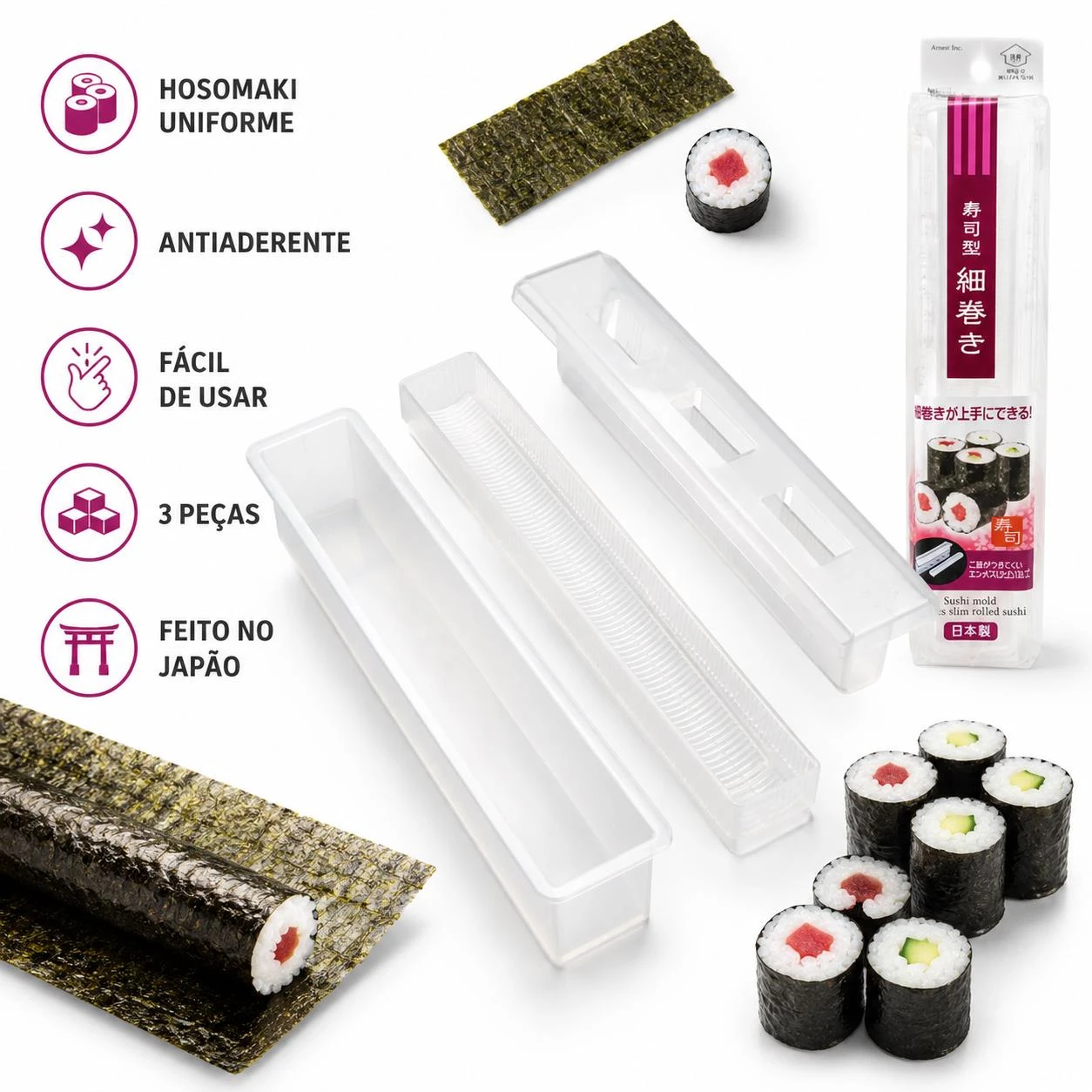 FORMA SUSHI SANADA HOSOMAKI PLASTICO 1UN JAPAO