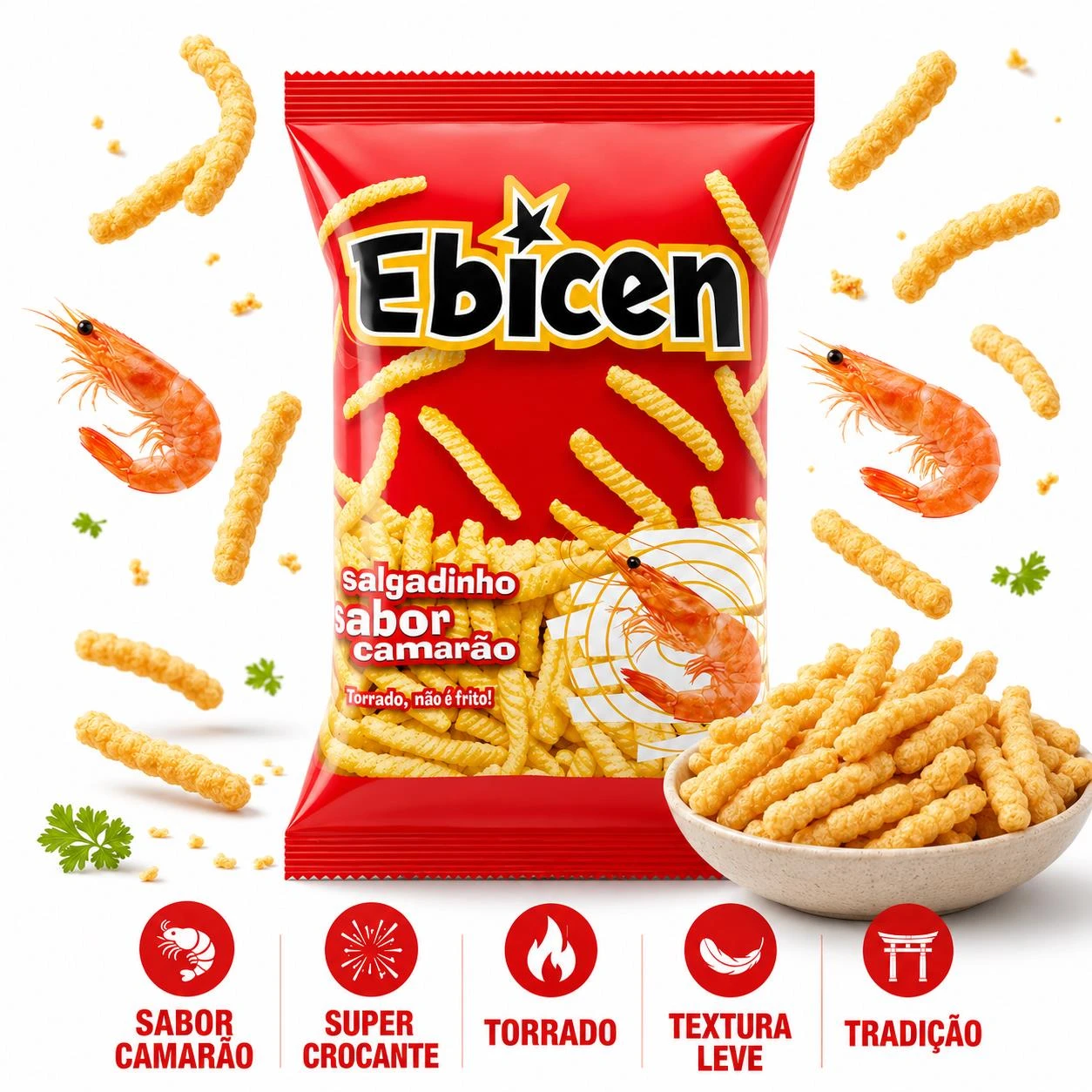 SALGADINHO EBICEN CAMARAO 60G