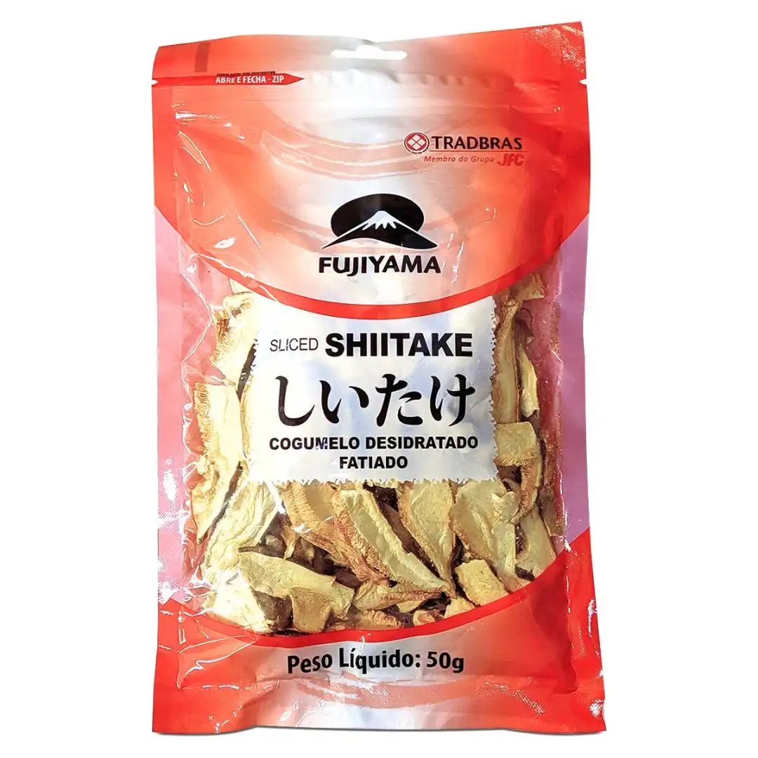 SHIITAKE FUJIYAMA COGUMELO DESIDRATADO FATIADO 50G CHINA