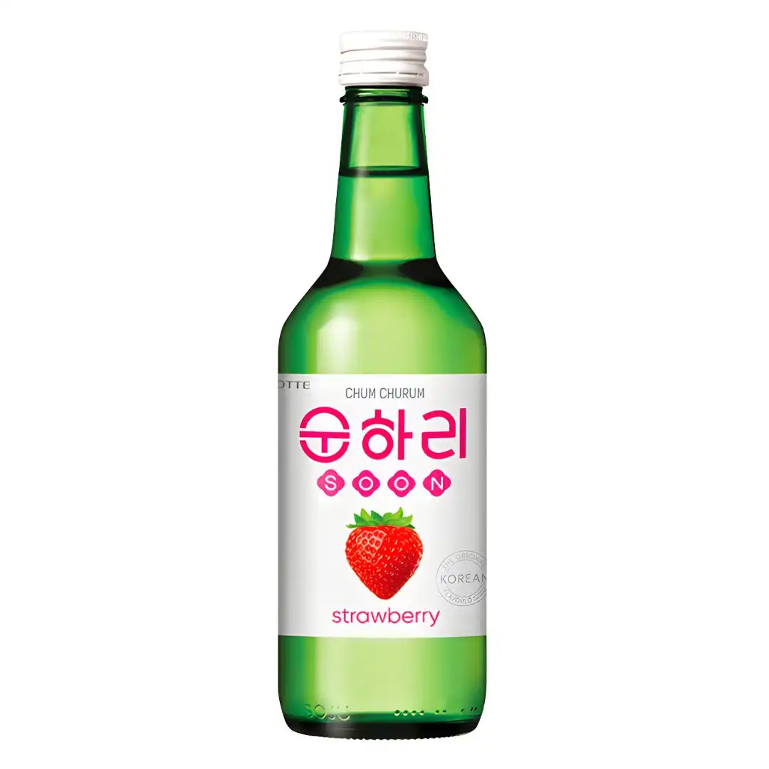 DESTILADO SOJU CHUM CHURUM LOTTE MORANGO 360ML COREIA