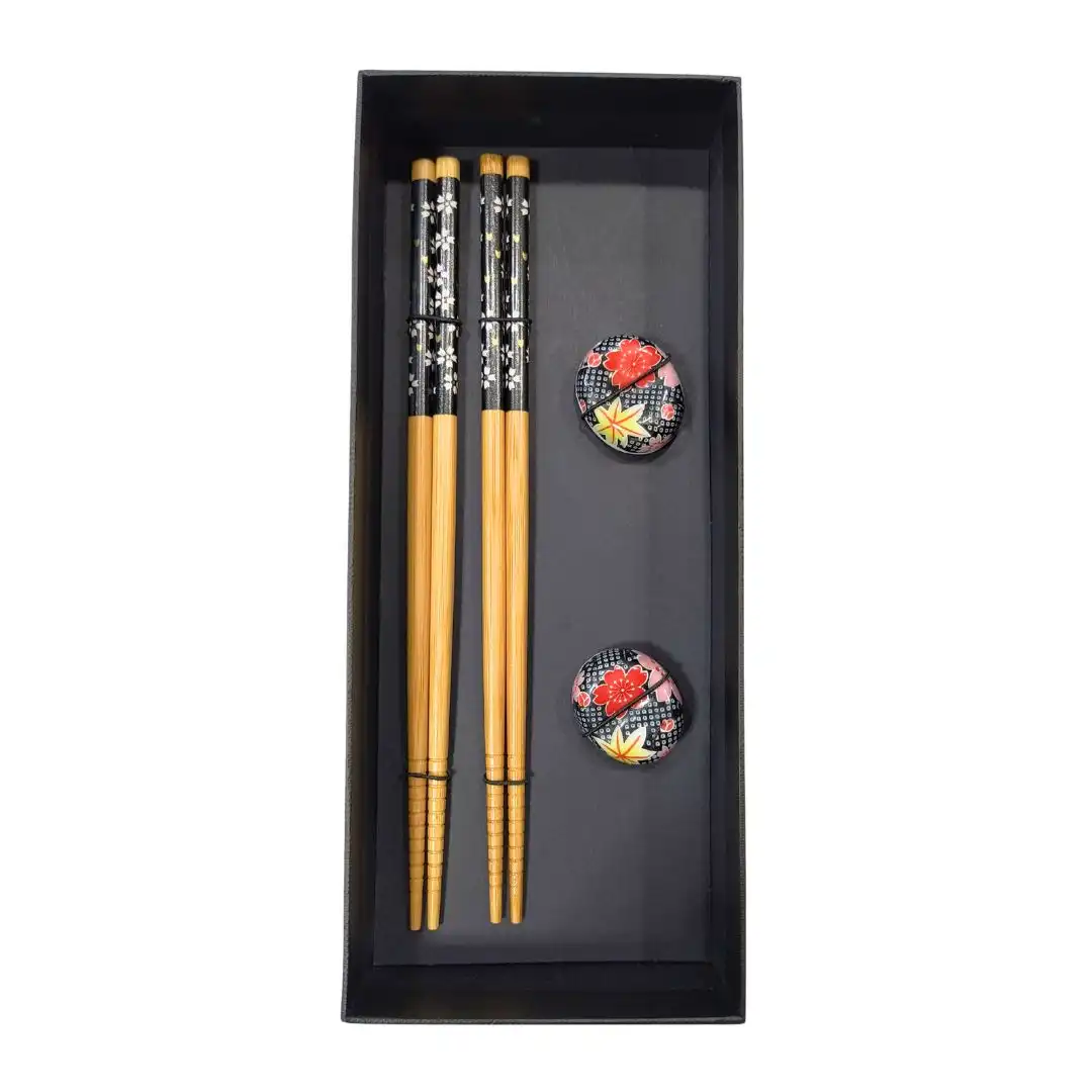 HASHI CONJUNTO BAMBOO 2 PARES COM APOIO JP0174 CHINA