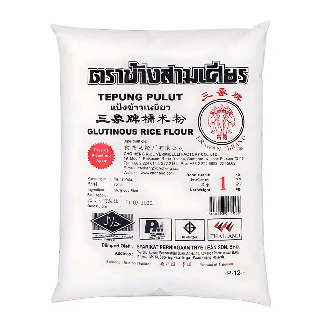 FARINHA DE ARROZ GLUTINOSO CHO HENG 1KG TAILANDIA