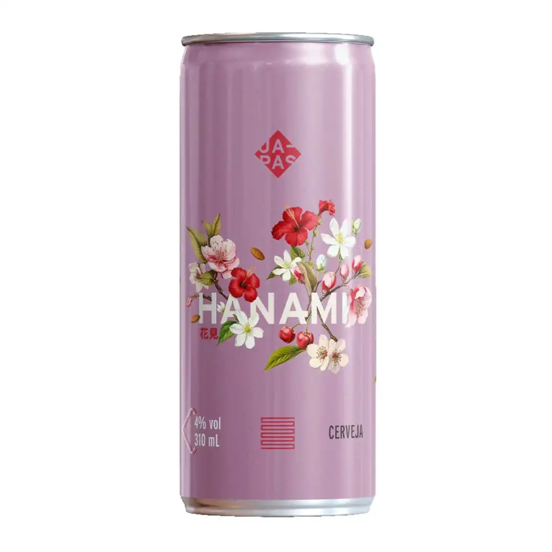 CERVEJA JAPAS HANAMI SOUR ALE CEREJA, JASMIN, HIBISCO 310ML