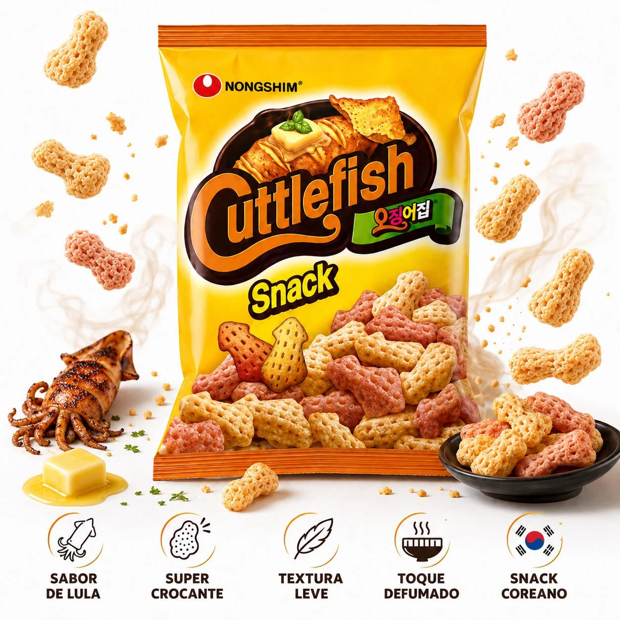 SALGADINHO NONGSHIM CUTTLEFISH SNACK LULA 55G COREIA