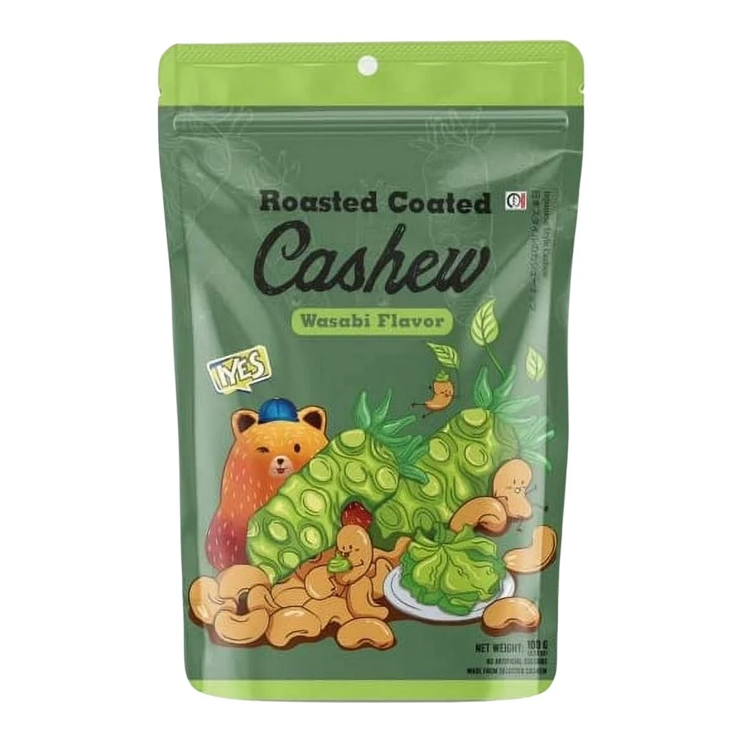 SNACK CASTANHA CAJU TORRADA COM WASABI IYES 100G INDONESIA
