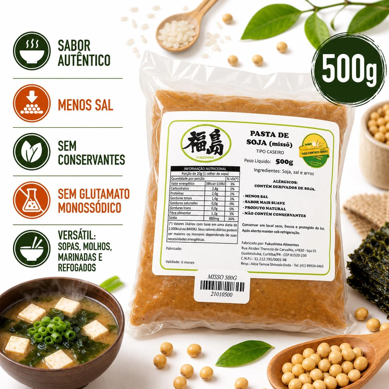 MISSO FUKUSHIMA CASEIRO 500G