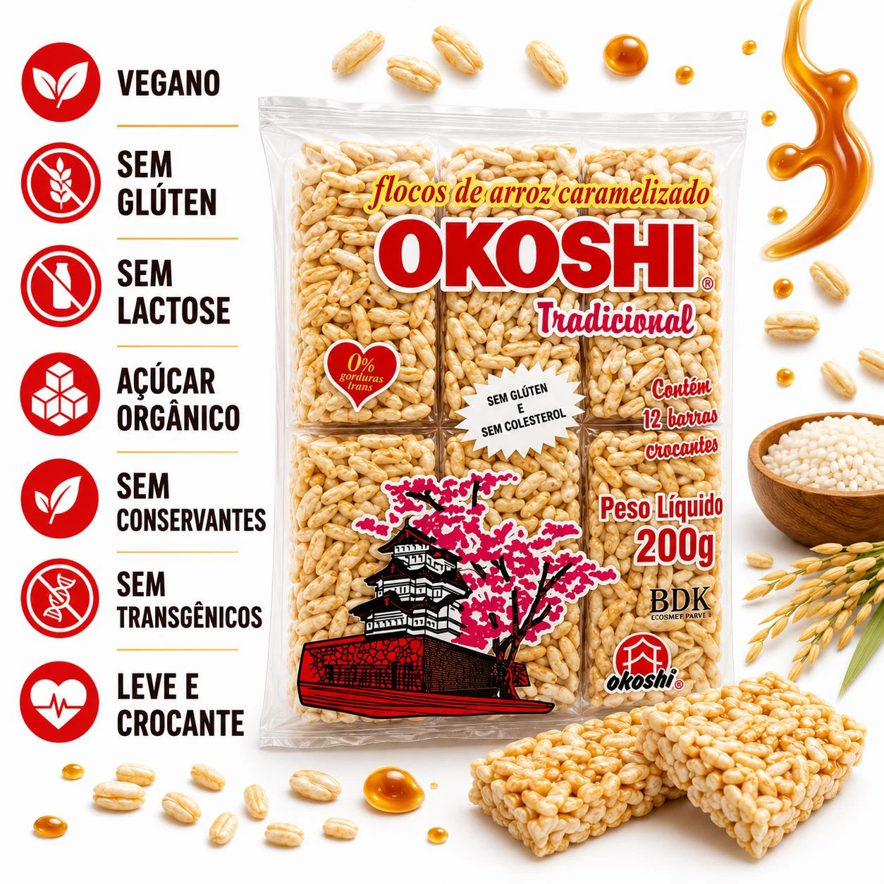 ARROZ CARAMELIZADO OKOSHI TRADICIONAL 200G