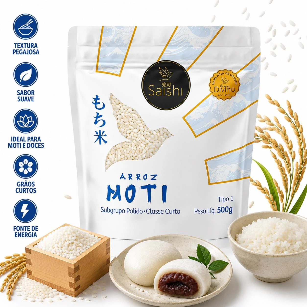 ARROZ GLUTINOSO MOTIGOME SAISHI 500G
