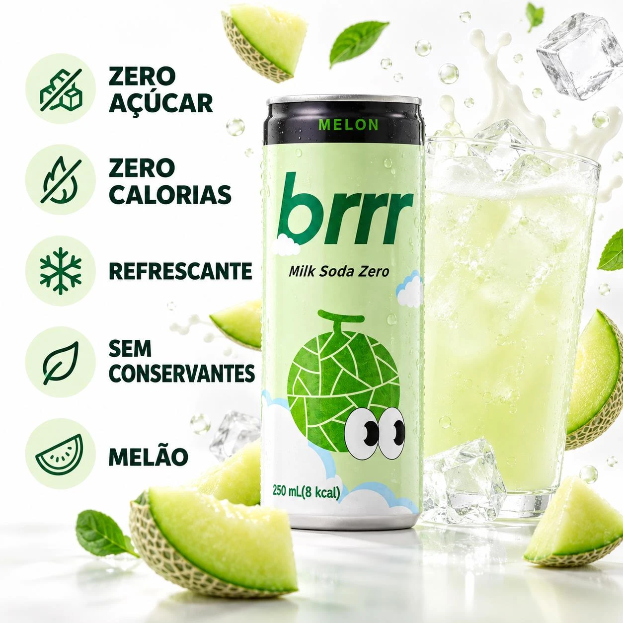 BEBIDA BRRR MILK SODA ZERO MELAO 250ML COREIA