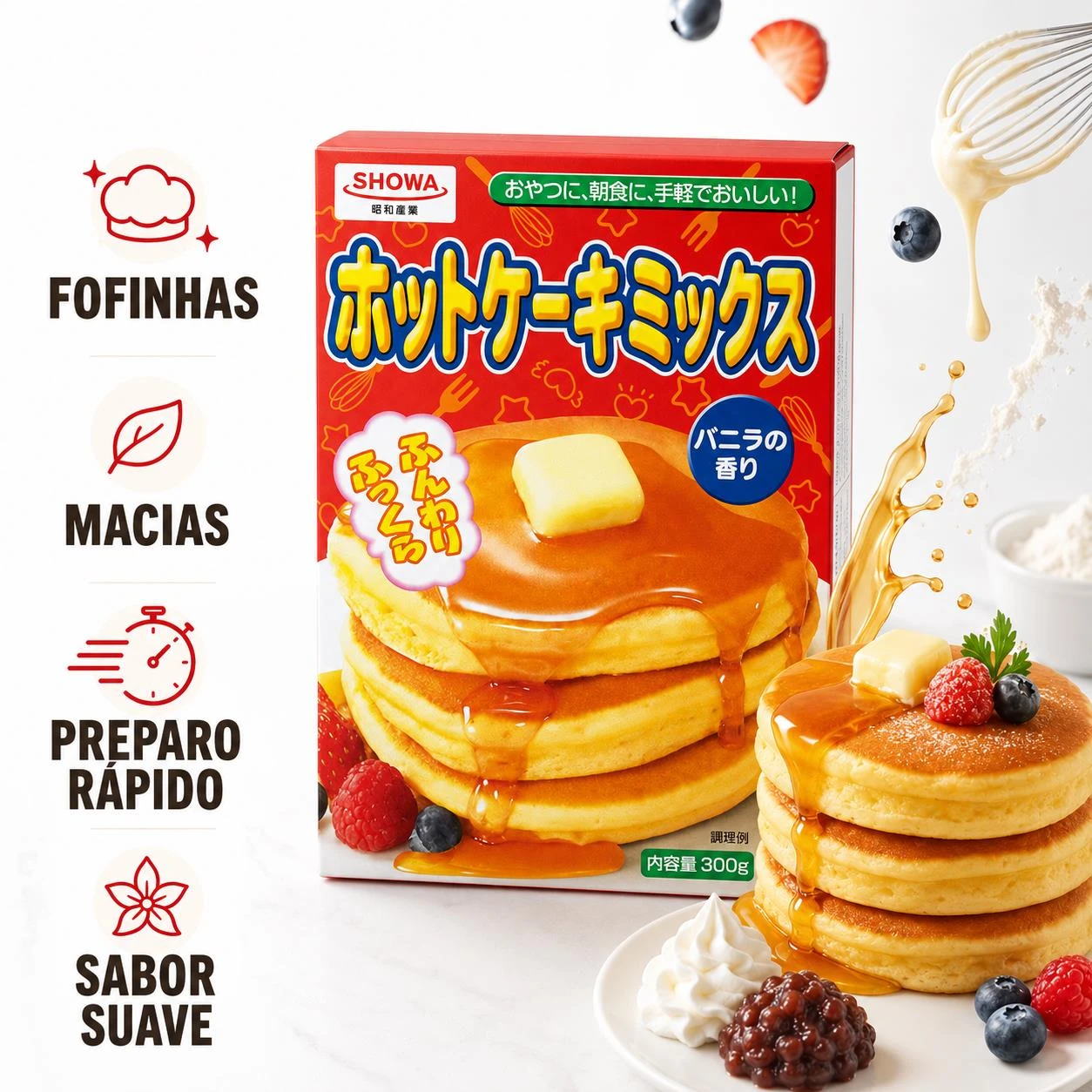 PREPARO PARA PANQUECA SHOWA HOT CAKE MIX 300G JAPAO
