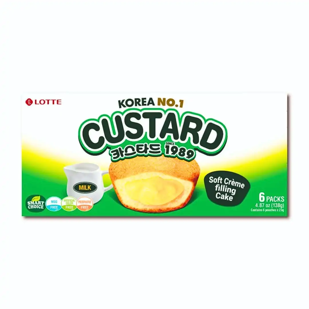 BOLINHO CUSTARD LOTTE 138G 6UN COREIA