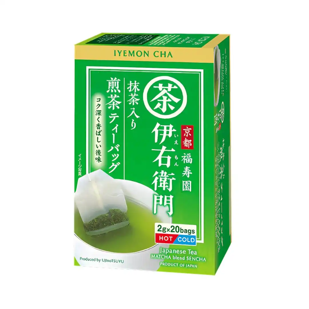 CHA VERDE IYEMON MATCHA IRI SENCHA 40G 20 SACHES JAPAO