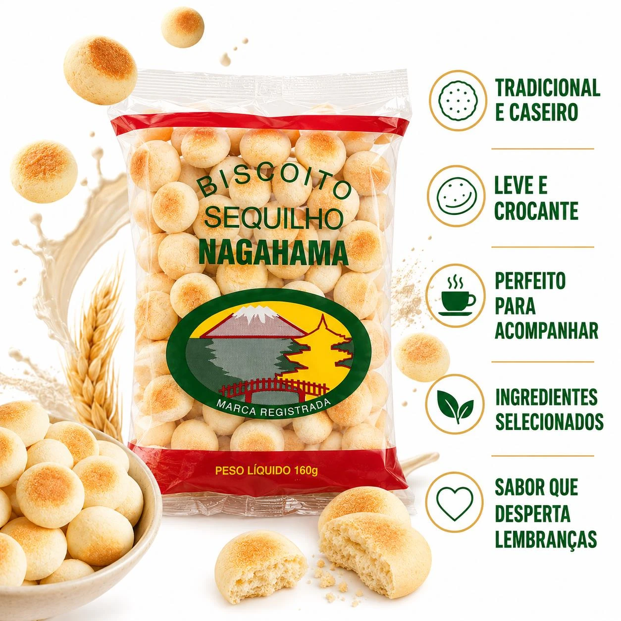 BISCOITO DOCE SEQUILHO NAGAHAMA 160G