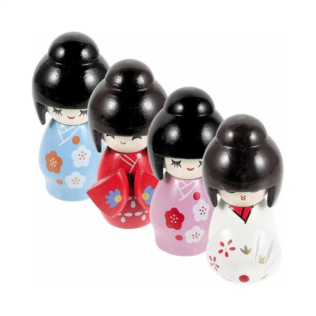 ENFEITE BONECA KOKESHI MADEIRA 8CM UN JP0066 CHINA