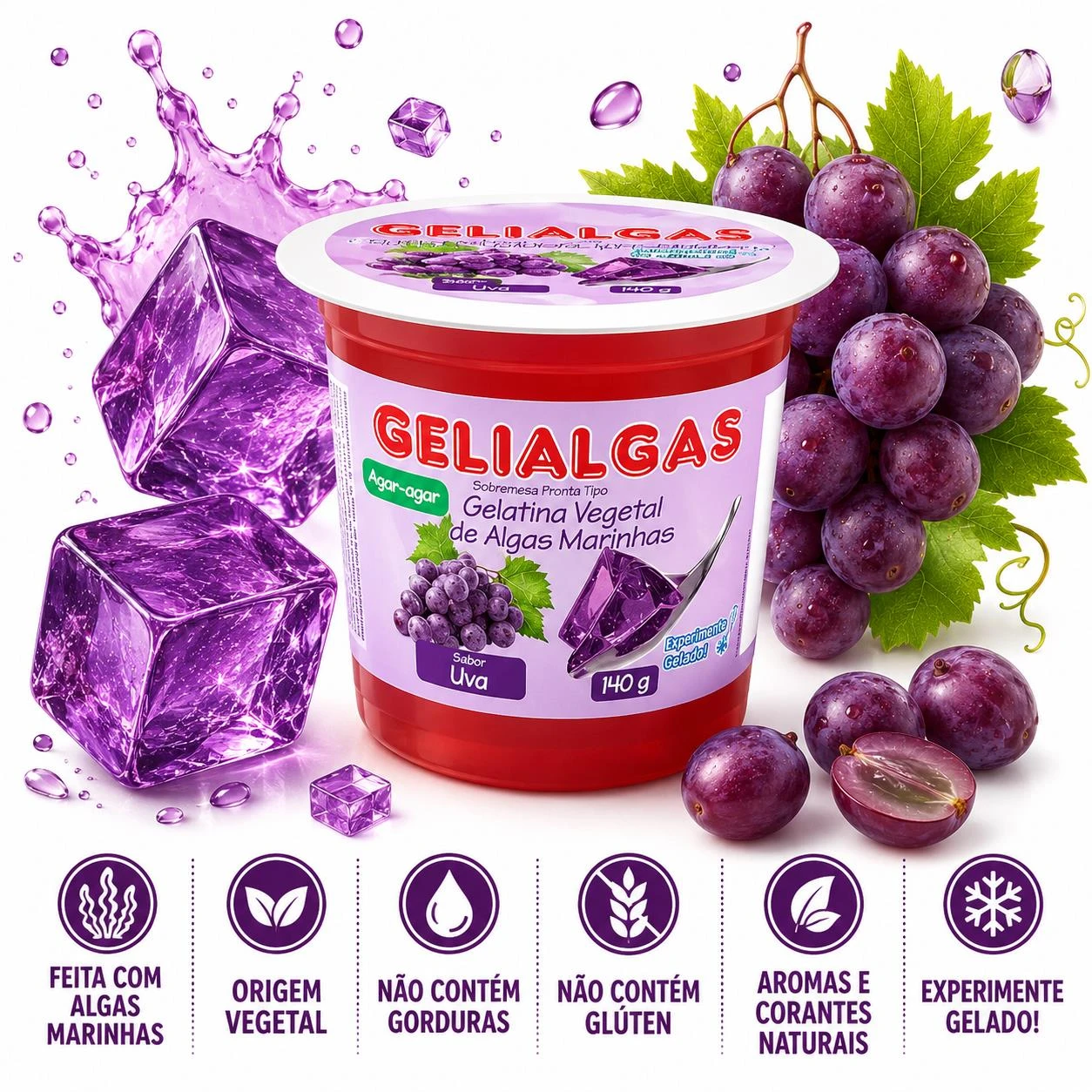 GELATINA VEGETAL GELIALGAS UVA 140G
