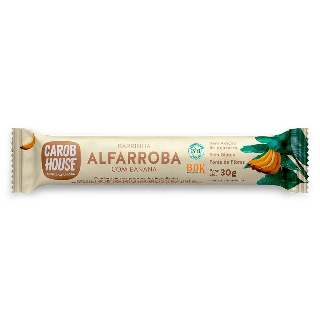 ALFARROBA CAROB HOUSE BANANA 30G SEM ACUCAR