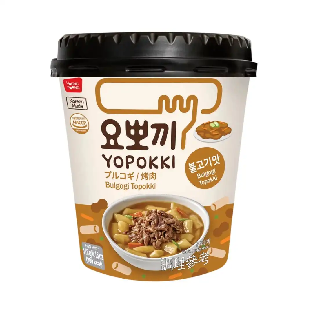 TOPOKKI YOPOKKI BULGOGI MASSA DE ARROZ SEM PIMENTA COPO 118G