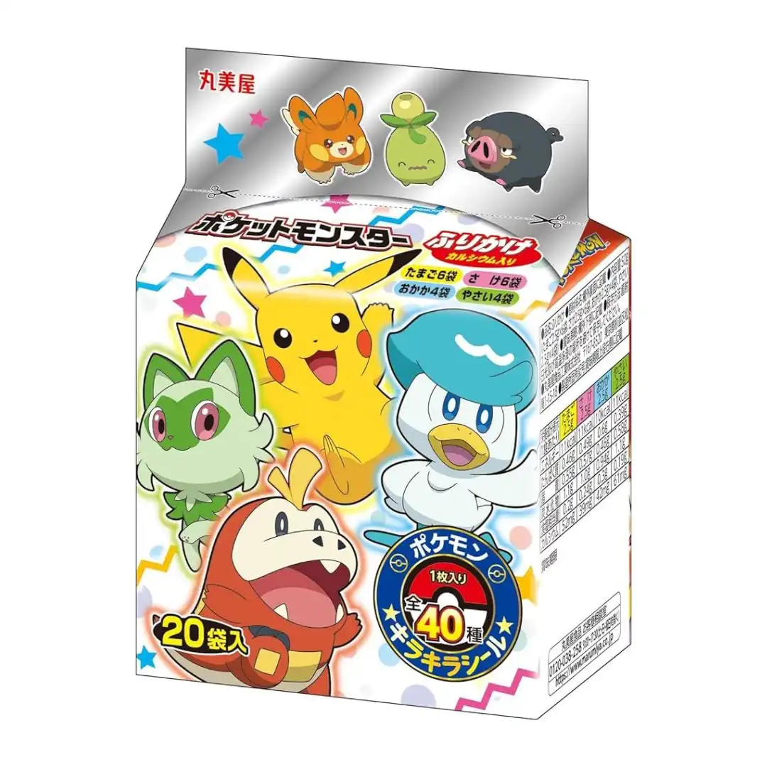 FURIKAKE MARUMIYA POKEMON TEMPERO ARROZ 20 SACHES 50G JAPAO