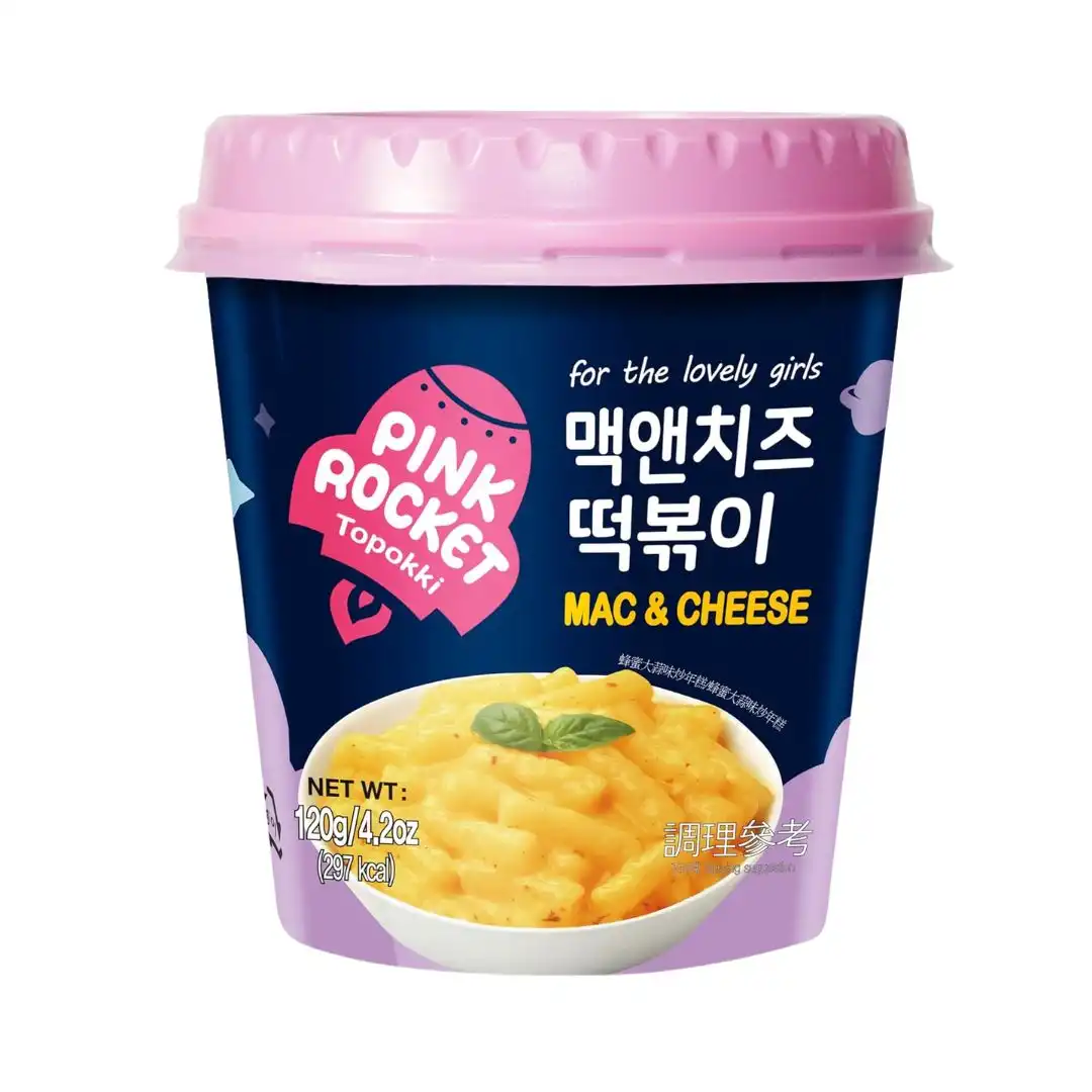 TOPOKKI PINK ROCKET MAC & CHEESE MASSA DE ARROZ 120G COREIA
