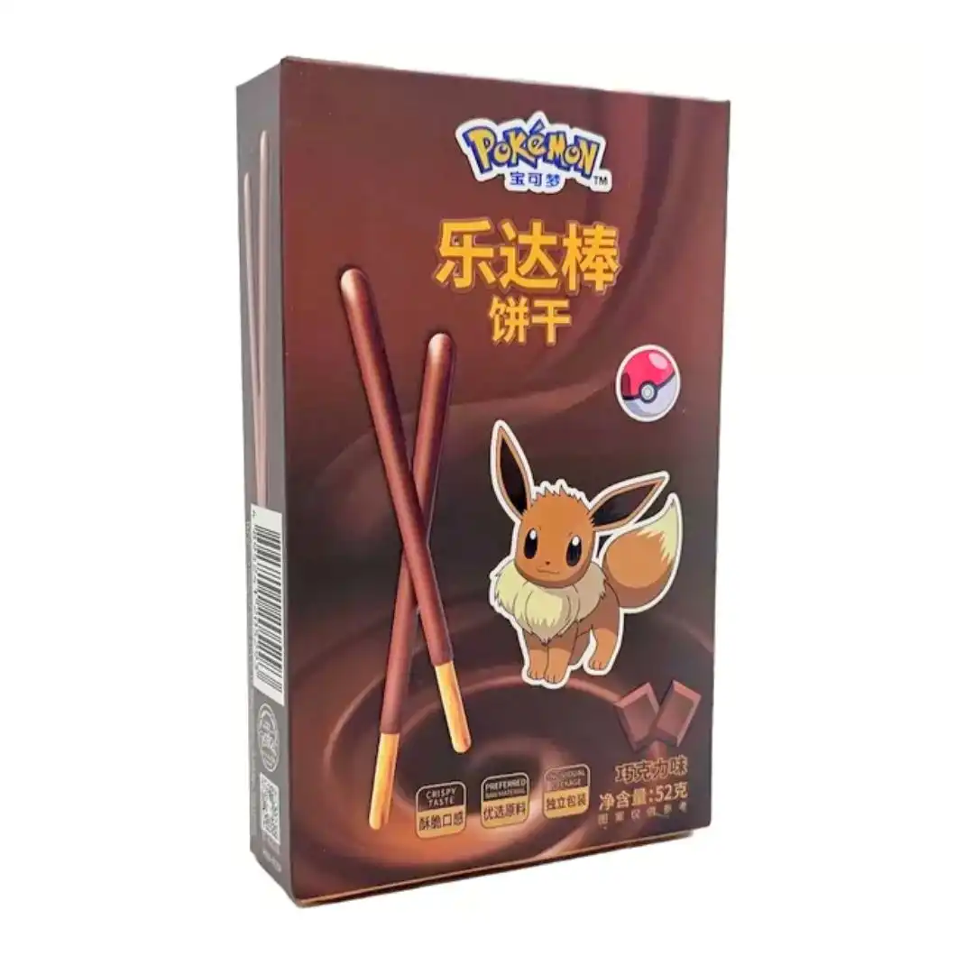 PALITO BISCOITO POKEMON PIKACHU COBERTURA CHOCOLATE 52G CHINA