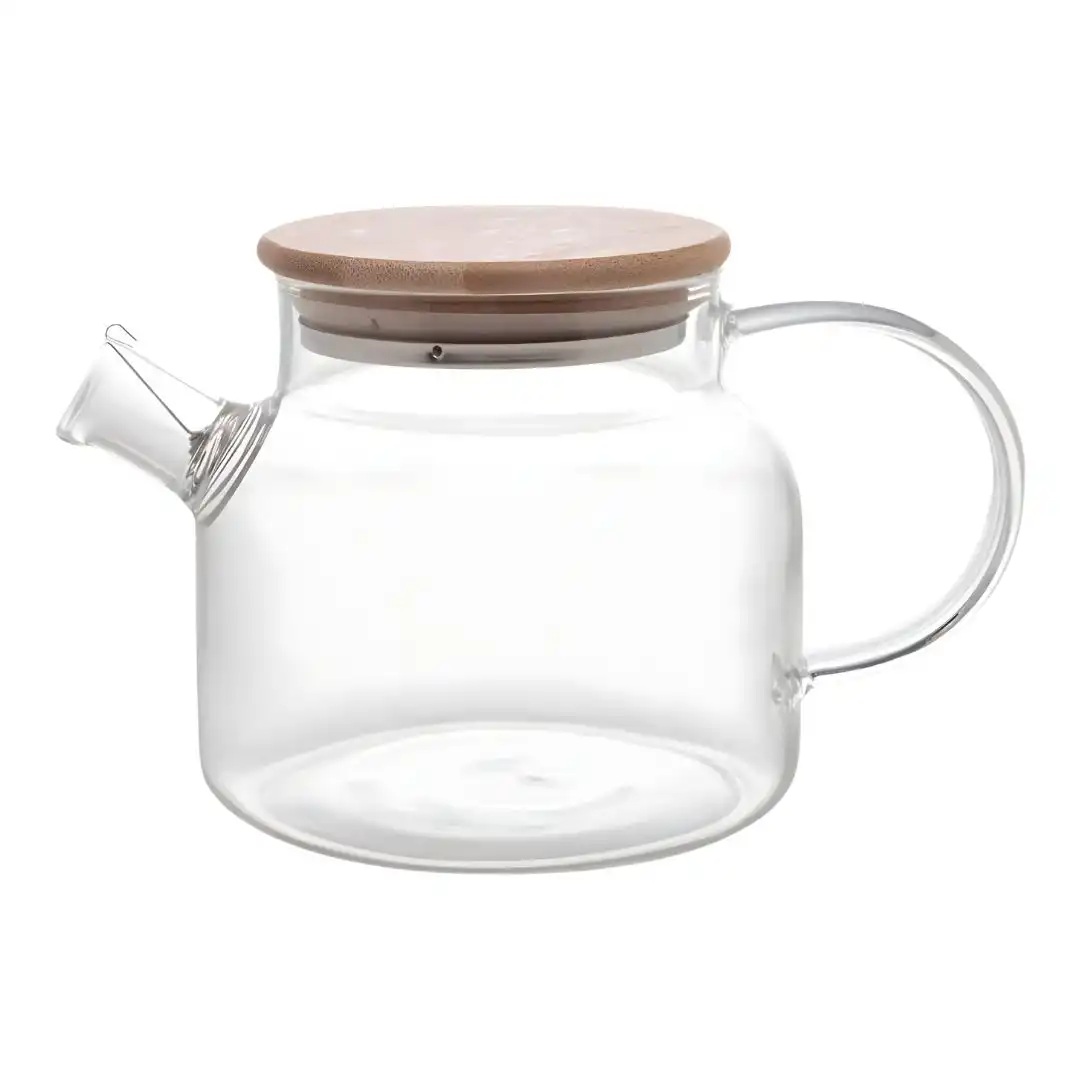 CHALEIRA LIVON VIDRO COM FILTRO METAL E TAMPA DE BAMBU 1L REF.5330 CHINA